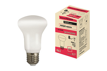 Лампа светодиодная R63 - 8 Вт-230 В -3000 К–E27 Народная TDM
