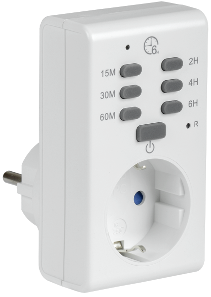 Розетка-таймер электронный РТЭ-2 с индикацией 15мин-6ч 16А IP20 IEK