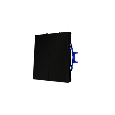 Выключатель встраиваемый Voltum S70 двухклавишный 10А, (черный матовый)