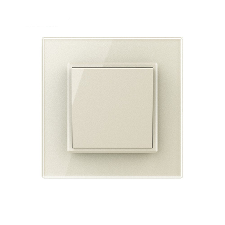 Одноклавишный механический выключатель 1 пост, цвет жемчужный Livolo