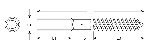 Шпилька сантехническая, шестигранник, Torx 25, М10x120мм, 450шт, оцинкованная, ЗУБР Шпилька сантехническая, шестигранник, Torx 25, М10x120мм, 450шт, оцинкованная, ЗУБР
