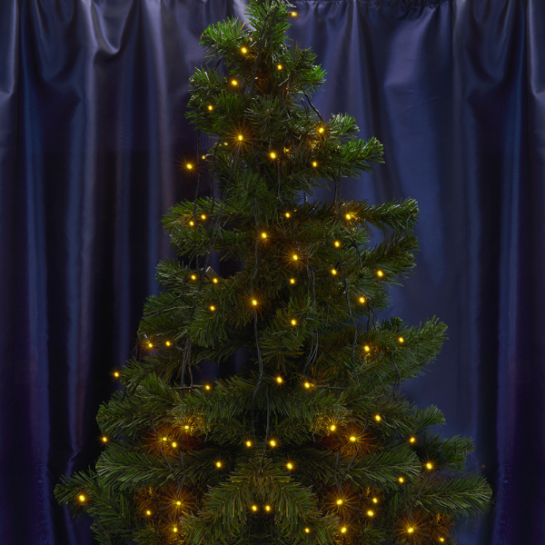 Св/д гирлянда Feron CL08 лин.60м + 3м 230V 2700К, эффектом стробов, зеленый шнур