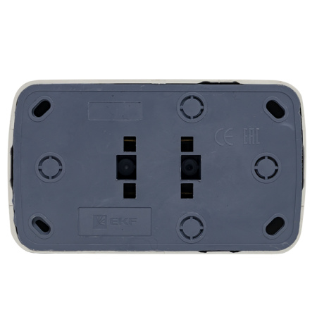 Минск Розетка 2-местная ОП 16А с заземлением белая Basic EKF