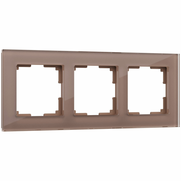 Favorit Рамка на 3 поста (латте, стекло) Werkel