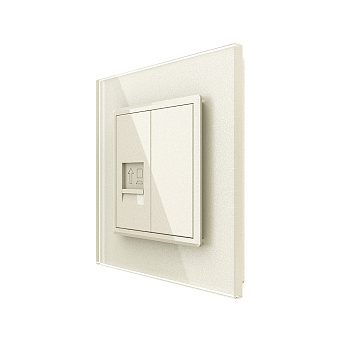 Розетка интернет одинарная RJ-45 кат.6 1 пост, цвет жемчужный Livolo