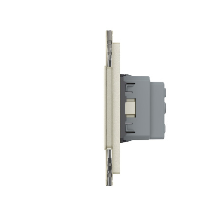 Розетка электрическая 16А 4 поста, цвет жемчужный Livolo