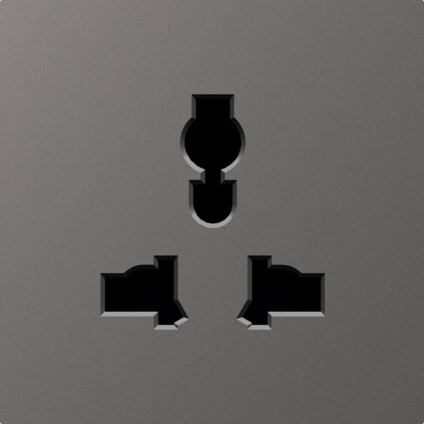 Donel A07 матовый титан накладка для розетки мультистандарт, со шторками 16A 250 В~,серия DB