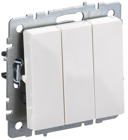BRITE Выключатель 3-клавишный 10А ВС10-3-0-БрБ белый IEK