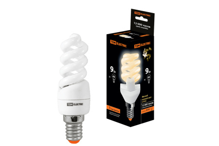 Лампа энергосберегающая КЛЛ-FSТ2-9 Вт-2700 К–Е14 (32х99 мм) TDM