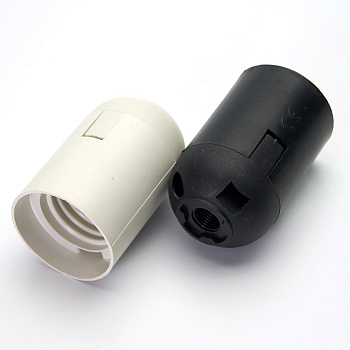 LH109 Патрон E27, 230V, огнеупорный пластик, медь, цвет белый, размер 38*55 мм