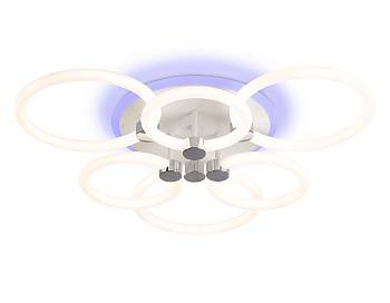 Светильник светодиодный потолочный FA3844/3+3 WH белый 102W 3000K-6400K+RGB D670*115 (ПДУ РАДИО 2.4G) Ambrella Light