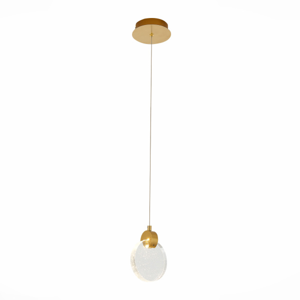 Светильник подвесной Золотистый/Прозрачный,С пузырьками воздуха LED 1*3Вт 3000К SL6104.203.01 ST LUCE
