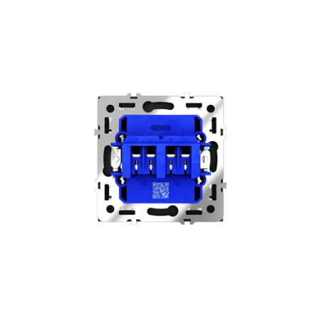 Розетка акустическая встраиваемая Voltum S70 4-местная, (черный матовый)