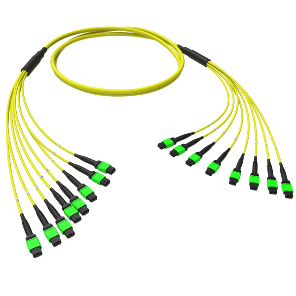 Оптическая магистральная сборка 96 ОВ 9/125 OS2, 8xMTP(12)m/8xMTP(12)m, тип В, 300 м DKC