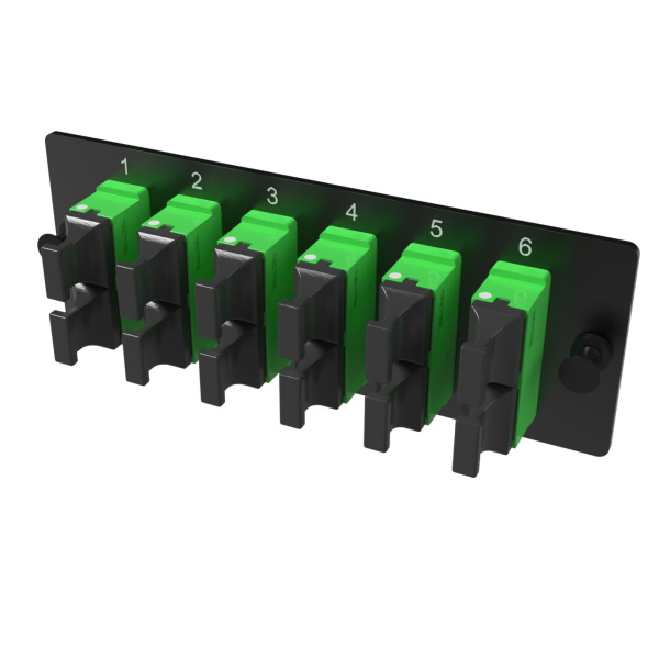 Адаптерная планка 12xMTP адаптеров (opposed key) (цвет адаптеров -зеленый), OS2, 1 HU DKC