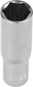 Головка торцовая "Мастер" (1/2"), удлиненная, Cr-V, FLANK, хроматированное покрытие, 19мм ЗУБР