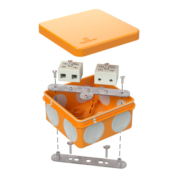 Коробка огнестойкая для о/п двухкомпонентная 60-0210-FR10.0-4 Е15-Е120 80х80х40 RAL2004 Промрукав (44 шт/уп)