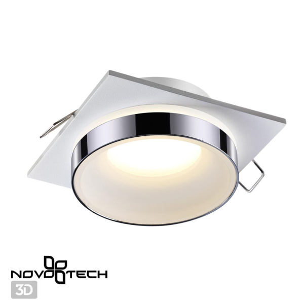 Св-к встр.влагозащ.IP44 GU10 9W 220V WATER белый/хром B NOVOTECH