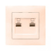 Валенсия Розетка компьютерная RJ-45 2-местная кремовая EKF