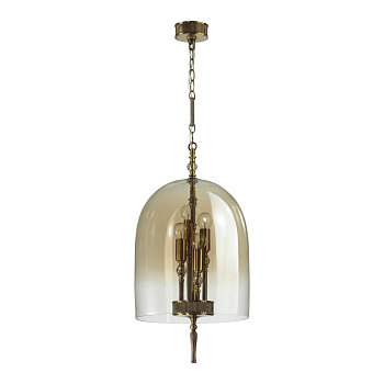 Подвес E14 4*40W BELL бронзовый с патиной/"коньячный"/стекло ODEON LIGHT