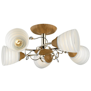 Люстра потолочная Коричневый/Белый E27 5*60Вт 730-307-05 VELANTE