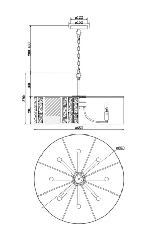 Подвесной светильник 8*E14 60Вт Хром IP20 Mercurio MOD028PL-08CH Maytoni