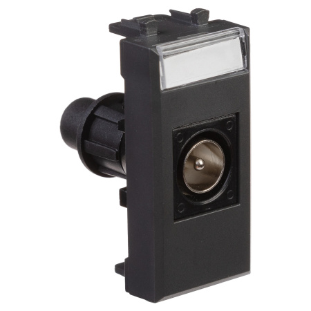 Розетка TV одиночная модульная, "Avanti", "Черный матовый", 1 модуль DKC