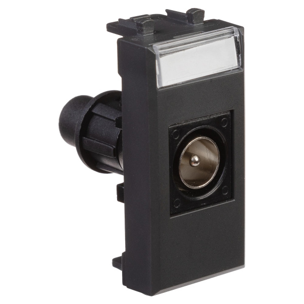 Розетка TV одиночная модульная, "Avanti", "Черный матовый", 1 модуль DKC