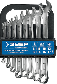 Набор комбинированных гаечных ключей 8 шт, 6 - 17 мм, (C) ЗУБР
