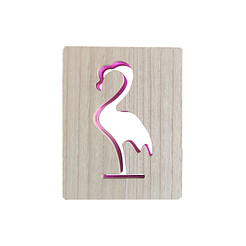 12-187 Светодиодный ночник "Фламинго", розовый, 2хАА, МДФ, 180х25х230мм APEYRON