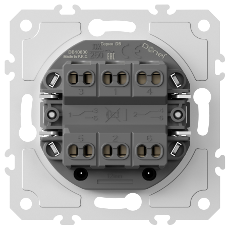 Donel механизм выключателя В2 с 2-х мест (проходного), 10 A 250 В~, серия DB