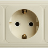 Розетка 4-местная с/з STEKKER, PST16-61-20 (RA 16-466-БЖ), пластик АВС, 250В, 16А, IP20, слоновая кость
