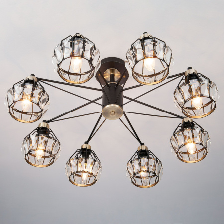 Потолочная люстра в стиле лофт 8*E14 60Вт белый, черный IP20 Lord (70075/8 черный) Eurosvet