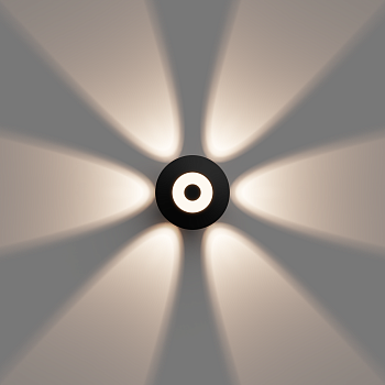 31-08 Светильник светодиодный, настенный, 7Вт, 230В/50Гц, 530лм, 3000К, IP54, D120х50мм, черный, алюминий APEYRON