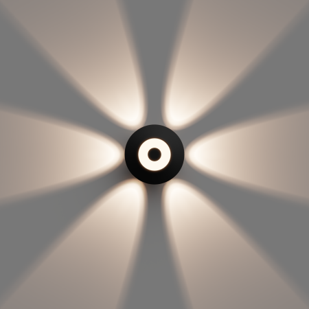 31-08 Светильник светодиодный, настенный, 7Вт, 230В/50Гц, 530лм, 3000К, IP54, D120х50мм, черный, алюминий APEYRON