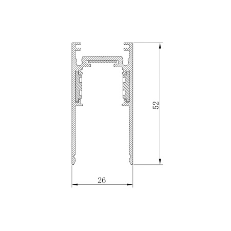 Шинопровод для низковольтных трековых светильников, черный, 1м, CABM1000