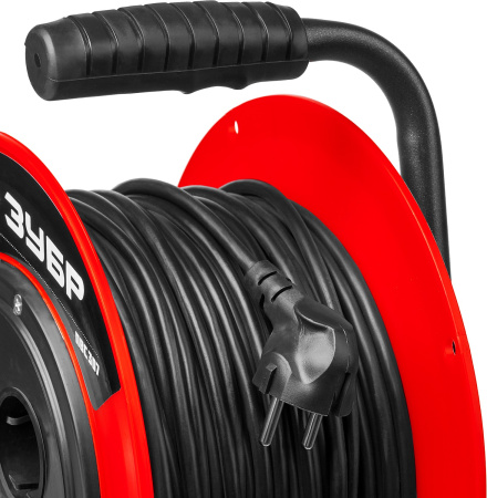 Удлинитель на катушке ПВС 3х0.75 50м 2200Вт, ПВС 307 ЗУБР