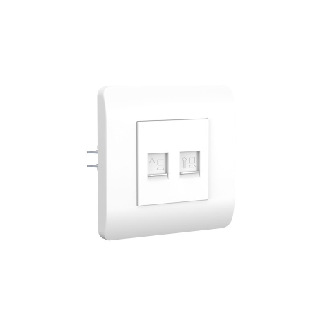 Розетка компьютерная 2xRJ45, белый NEW3-E CHINT