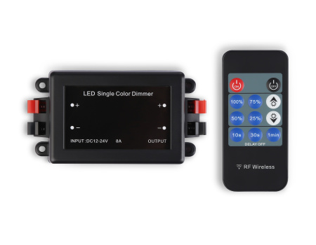 Контроллер диммер для одноцветных светодиодных лент с радио пультом 2.4G 8A 12V 96W / 24V 192W GS11001 (CR2025) Ambrella Light