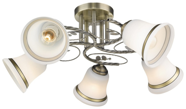 Люстра потолочная Бронза/Белый, Бронза E27 5*60Вт 112-507-05 VELANTE