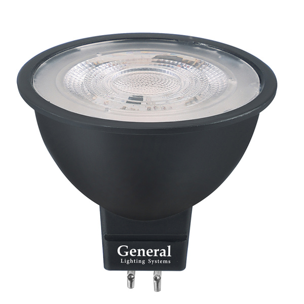 Лампа Светодиодная GLDEN-MR16-7-230-GU5.3-3000 1/10/100 Черная Dif 60 General