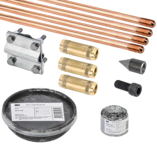 Комплект заземления 6/16 омедненная сталь IEK Комплект заземления 6/16 омедненная сталь IEK