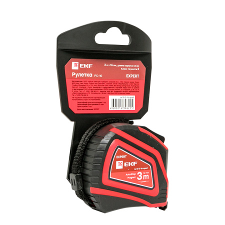 Рулетка измерительная РС-10 (3 м х 16 мм) Autostop Магнит Expert EKF