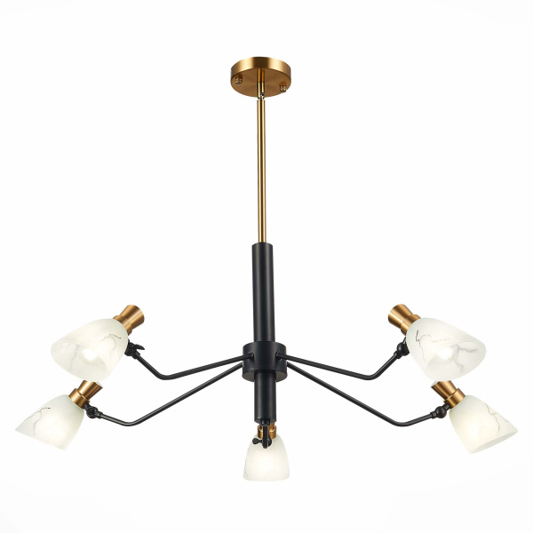 Люстра подвесная Черный, Латунь/Белый E14 5*60Вт SLE205403-05 EVOLUCE