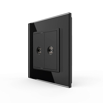 Розетка ТВ двойная Черная Livolo