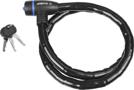 Замок "Профессионал", тросовый, усиленный, 3 ключа в комплекте, длина троса 1000мм, d 18мм ЗУБР