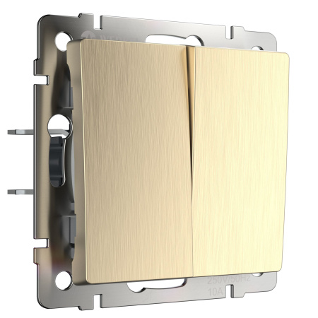 Встраиваемые механизмы Выключатель СУ 2-кл. 10А шампань рифленый IP20 Werkel