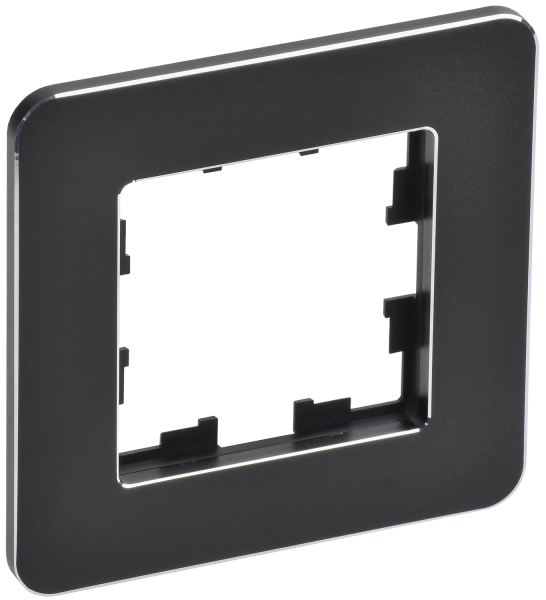 BRITE Рамка 1-мест. РУ-1-1-Бр металл черн. RE IEK