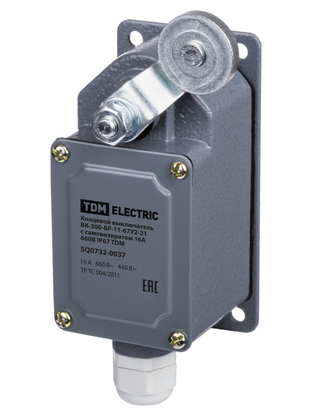 Концевой выключатель ВК-300-БР-11-67У2-21 с самовозвратом 16А 660В IP67 TDM