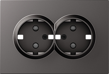 Donel S08 матовый титан накладка для розетки 2-й с заземлением, со шторками 16A 250 В~,серия DB